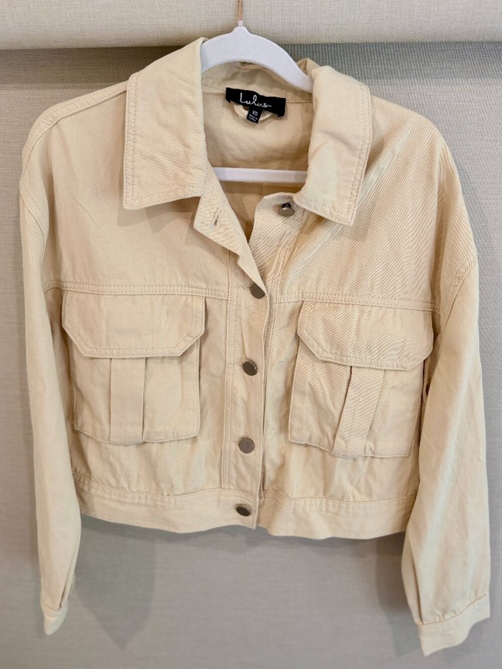 Lulus Cream Cropped Utility Jacket NWT | XS